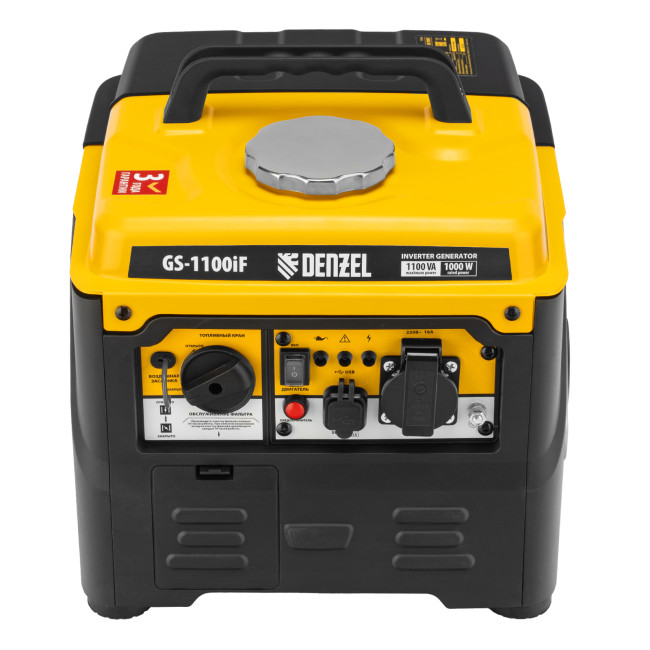 Генератор инверторный GS-1100iF, 1,1 кВт, 230 В, ручной старт DENZEL