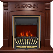 Каминокомплект Sorrento угловой - Орех с очагом Aspen Gold