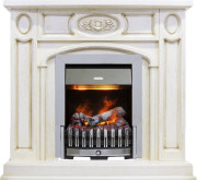 Каминокомплект Florence - Слоновая кость с патиной с очагом Danville Chrome FB2