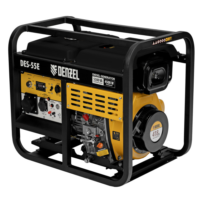 Генератор дизельный DES-55E, 5,5 кВт, 230 В, 11 л, электростартер Denzel Генератор дизельный DES-55E, 5,5 кВт, 230 В, 11 л, электростартер Denzel