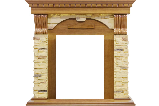 Каминокомплект Dublin -  Дуб / Сланец с очагом Atherton