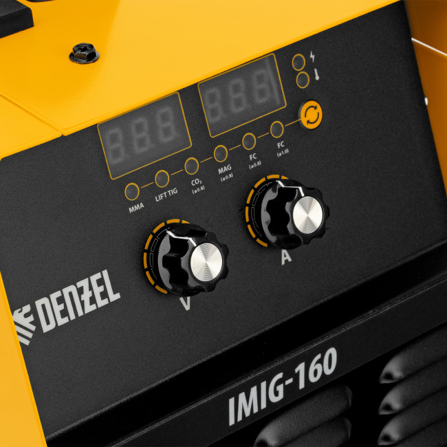 Аппарат инвертор. полуавтомат. cварки IMIG-160 Synergy, 160 А, ПВ 60%, катушка 5 кг Denzel Аппарат инвертор. полуавтомат. cварки IMIG-160 Synergy, 160 А, ПВ 60%, катушка 5 кг Denzel