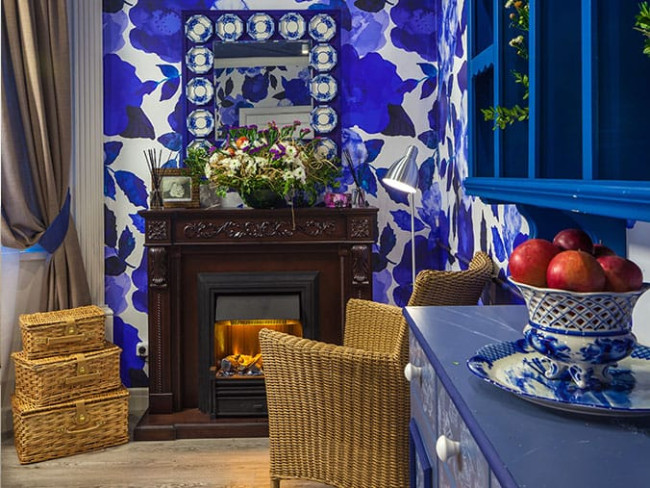 Каминокомплект Neapol - Дуб антик с очагом Chesford