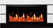 Каминокомплект Modern 42 - Белый с черным (Ширина 1395 мм) с очагом 5D V-ART 40