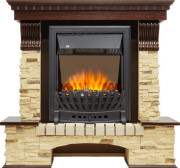 Каминокомплект Pierre Luxe угловой - Темный дуб / Сланец с очагом Aspen Black