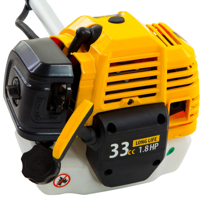 Триммер бензиновый DT 33, 33 см3, 1.8 л. с, неразъемная штанга, состоит из 2 частей Denzel