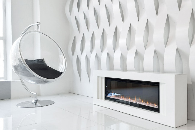 Каминокомплект Line - Белый с очагом Ignite XLF50
