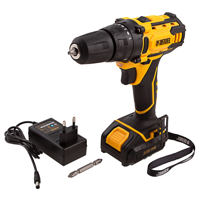 Дрель-шуруповерт аккумуляторная CDL-12-01CB, Li-Ion, 12 В, 1 акк. Denzel