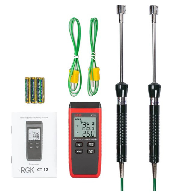 Термометр RGK CT-12 с 2-мя поверхностными зондами TR-10S
