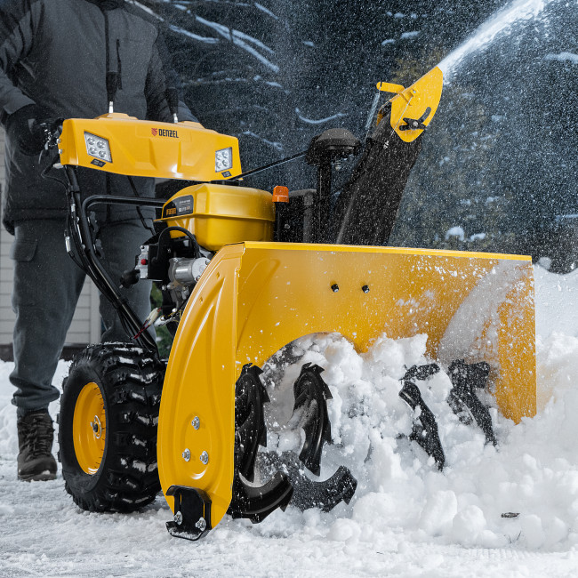 Бензиновая снегоуборочная машина SBL 711D PRO, 302cc, эл.старт, фара, обогрев, блок. дифф. Denzel Бензиновая снегоуборочная машина SBL 711D PRO, 302cc, эл.старт, фара, обогрев, блок. дифф. Denzel