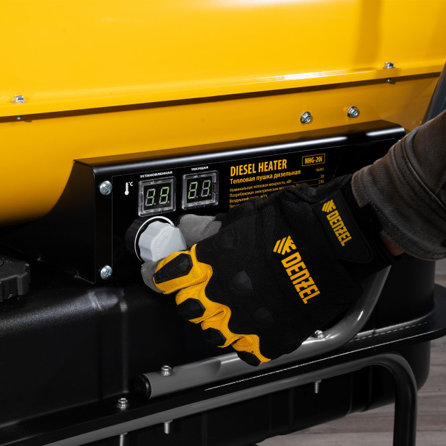 Дизельная тепловая пушка NHG-20i, 20 кВт, 600 м3/ч, непрямой нагрев, цифровой термостат Denzel Дизельная тепловая пушка NHG-20i, 20 кВт, 600 м3/ч, непрямой нагрев, цифровой термостат Denzel