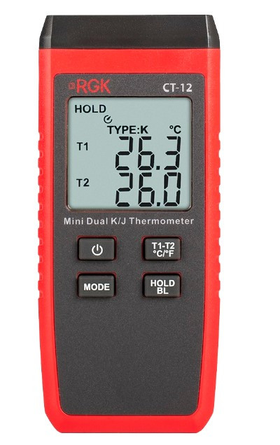 Термометр RGK CT-12 с 2-мя погружными зондами температуры TR-10W с поверкой Термометр RGK CT-12 с 2-мя погружными зондами температуры TR-10W с поверкой