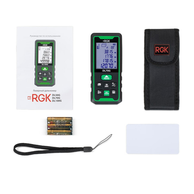 Лазерный дальномер RGK DL70G - зеленый луч Лазерный дальномер RGK DL70G - зеленый луч