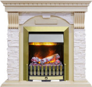 Каминокомплект Dublin - Слоновая кость с патиной / Сланец крем с очагом Danville Antique Brass FB2