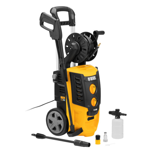 Моечная машина высокого давления R-180D, 2200 Вт, 180 бар, 380 л/ч, с барабаном Denzel