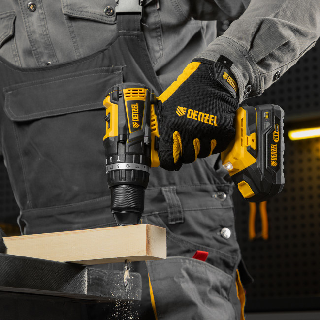 Дрель-шуруповерт аккумуляторная ударная бесщет CIDB-IB-18-02, Li-Ion, 18 В, 2 акк. Denzel