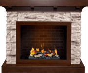 Каминокомплект Chalet - Темный дуб/Сланец с очагом Cassette 400 LNH-INT (с дровами)