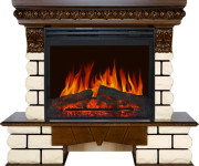 Каминокомплект Pierre Luxe LORD - Темный дуб / Белый с очагом Jupiter FX New