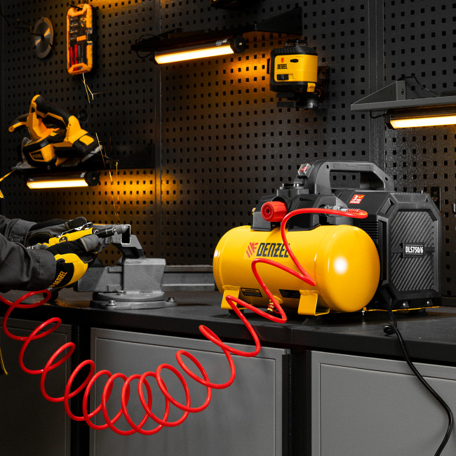 Компрессор  DLS750/6 безмасляный малошумный 750 Вт, 140 л/мин,ресивер 6 л Denzel