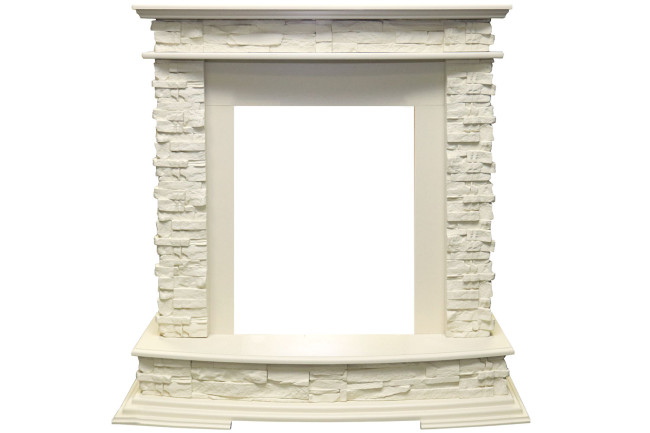 Каминокомплект Luzern - Слоновая кость с очагом Atherton