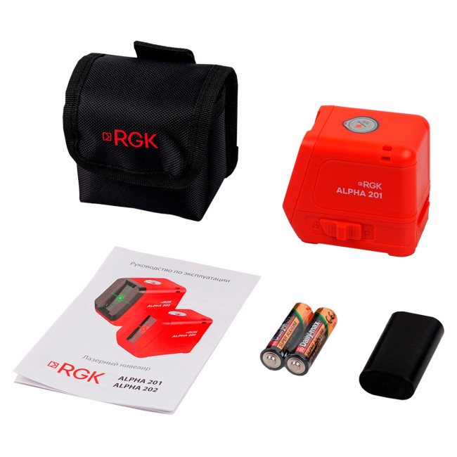 Лазерный уровень RGK ALPHA 201 с калибровкой с красным лучом Лазерный уровень RGK ALPHA 201 с калибровкой с красным лучом